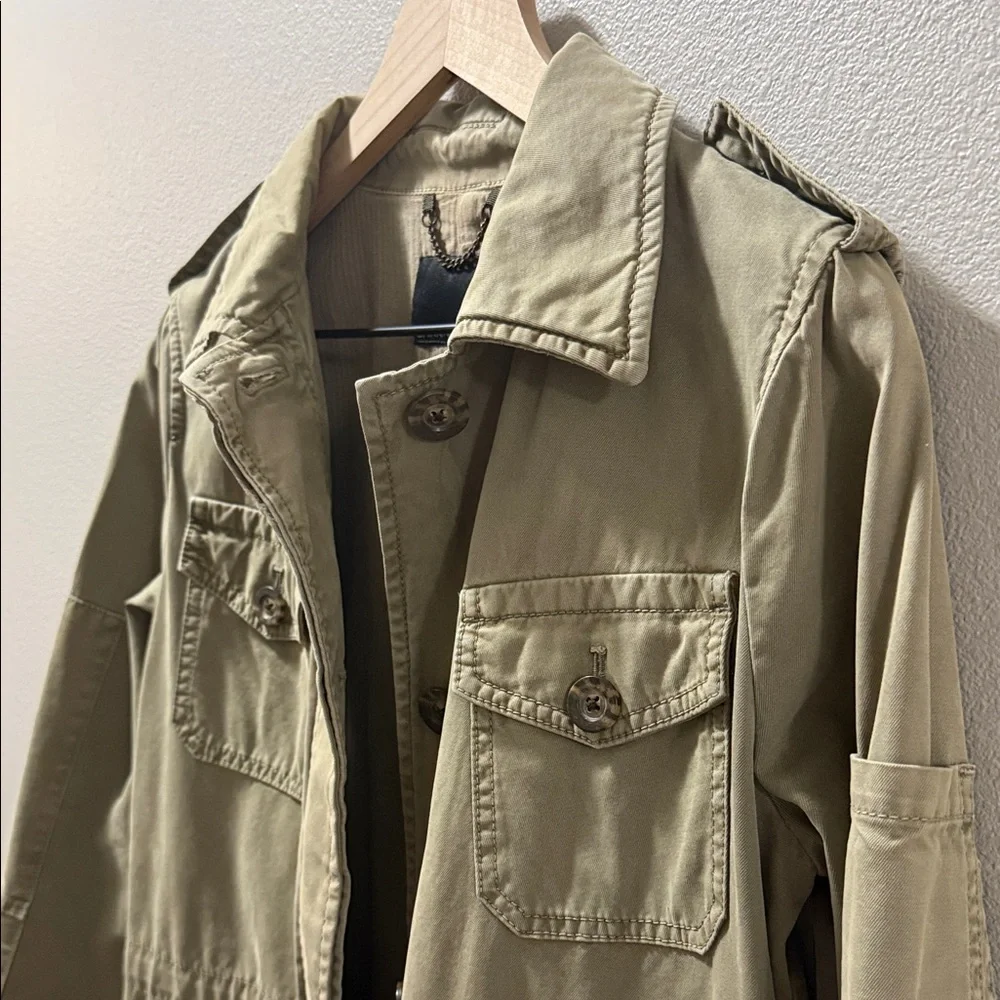 Banana Republic Khaki Green Utility Jacket; XS, Like New - Picture 4 of 9